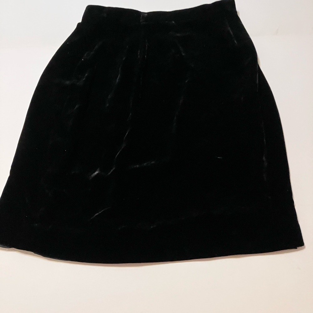 Ann Taylor Black Velvet A-Line Skirt